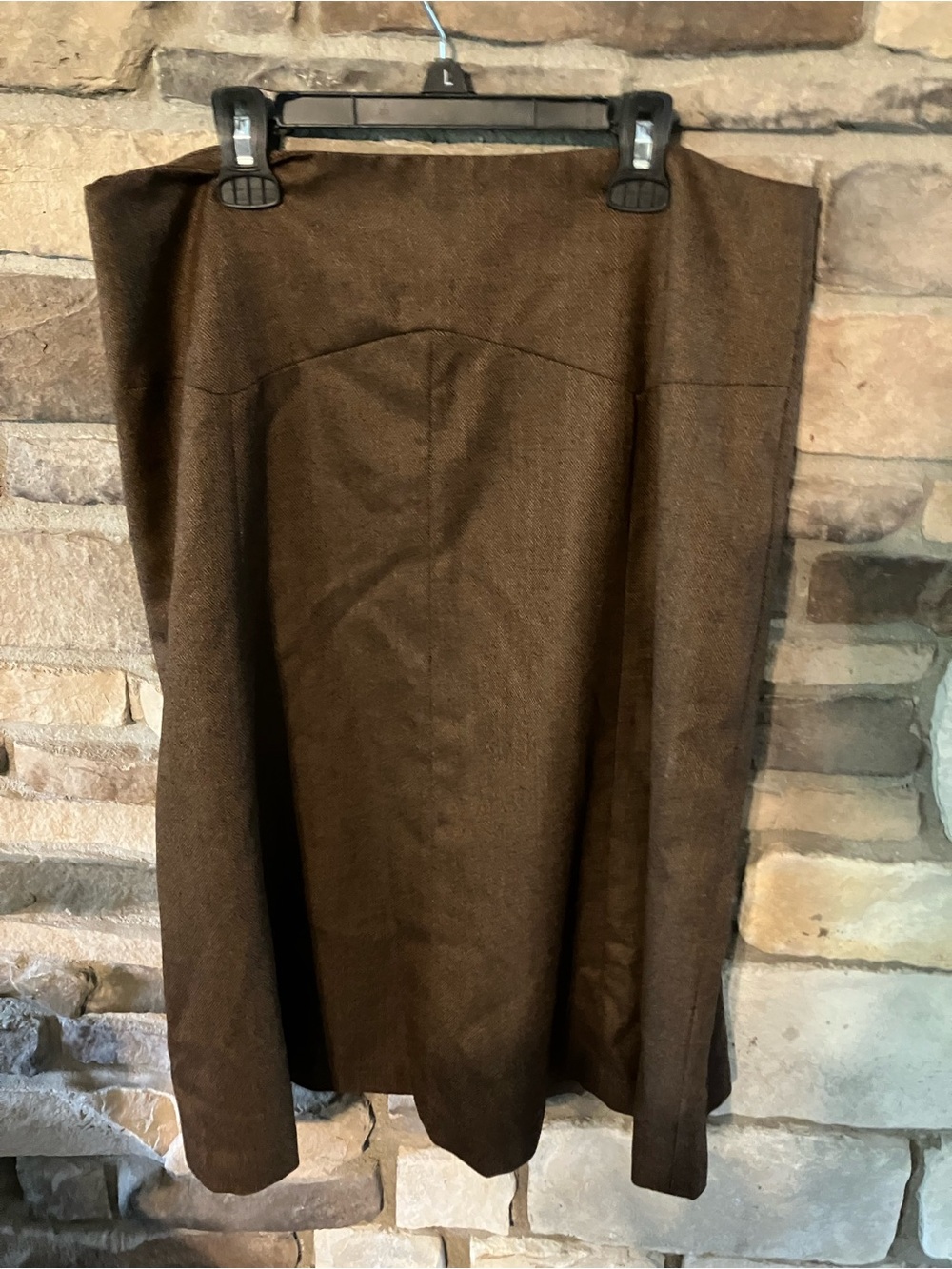 Vintage Herman Geist Classic Brown 100% Wool A-Line Skirt